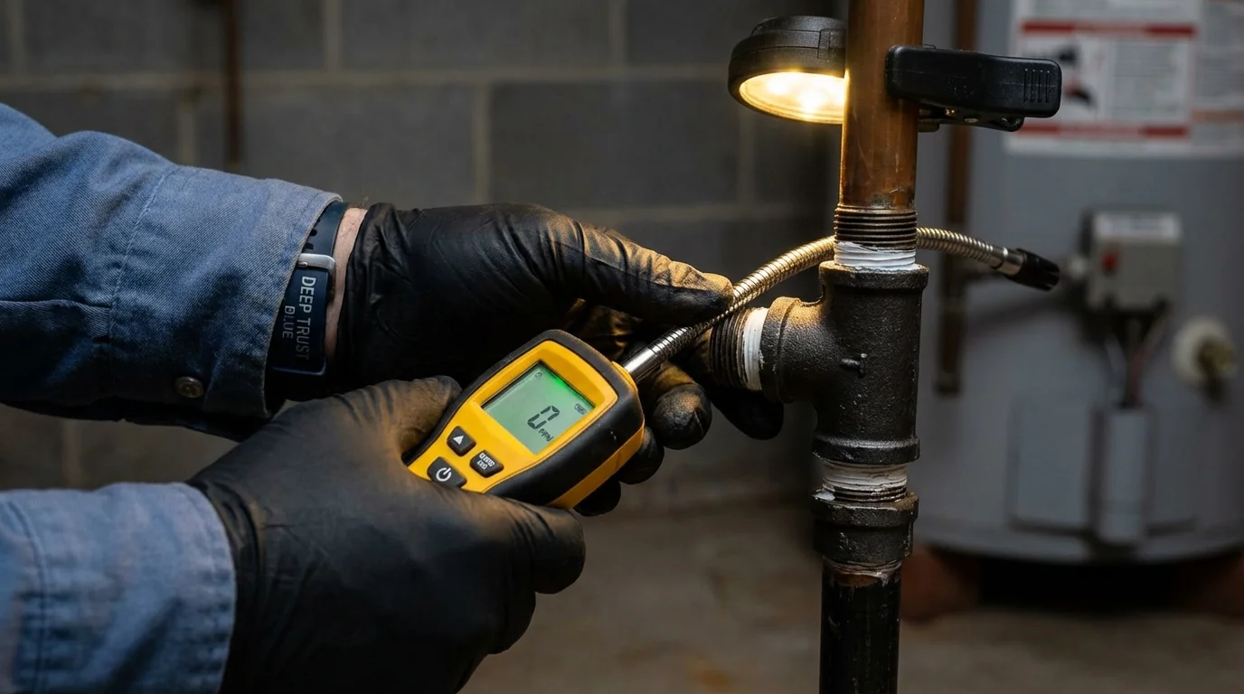 Gas leak detection with electronic sniffer by Johns Plumbing LLC in South Glens Falls
