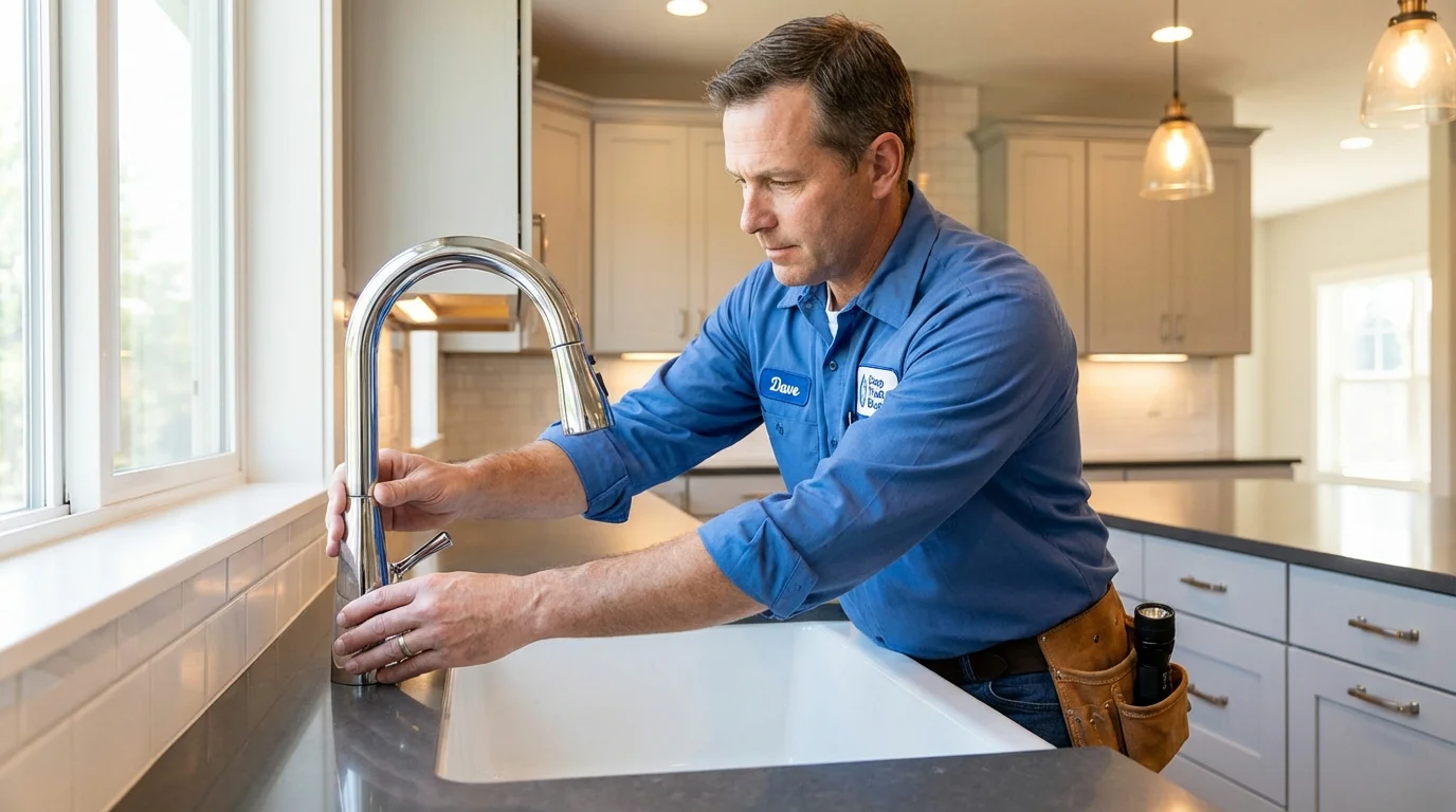 Kitchen faucet installation by Johns Plumbing LLC in South Glens Falls